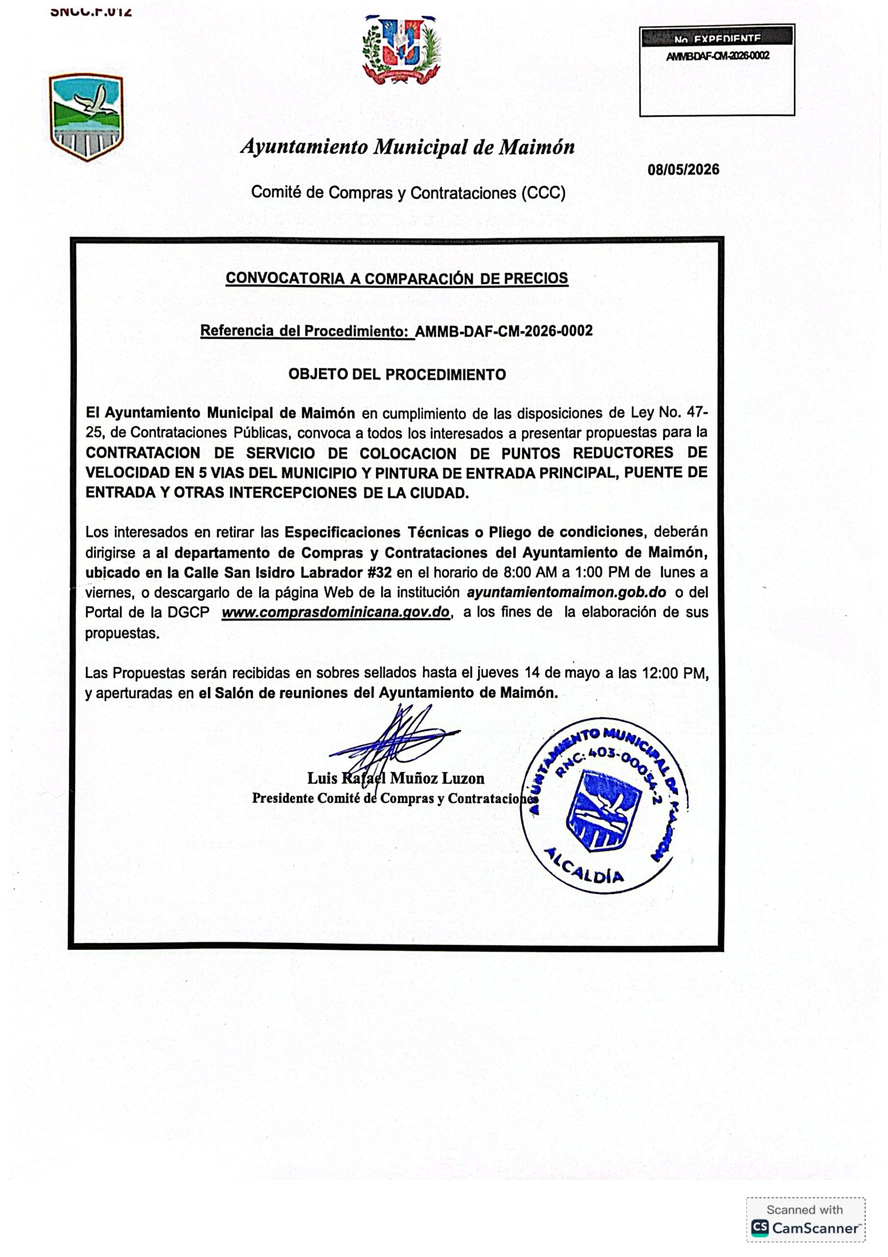 Covocatoria a compras menor